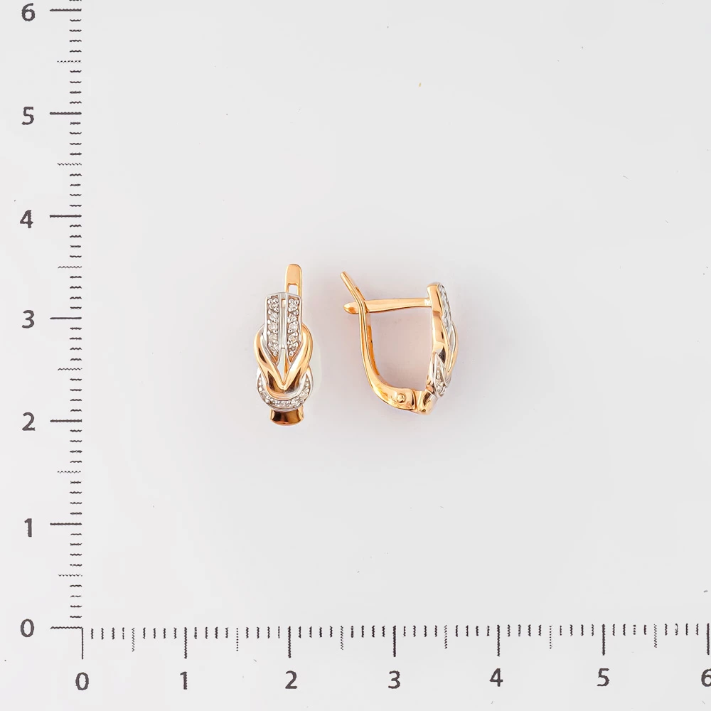 Серьги с бриллиантом из белого золота 585 пробы