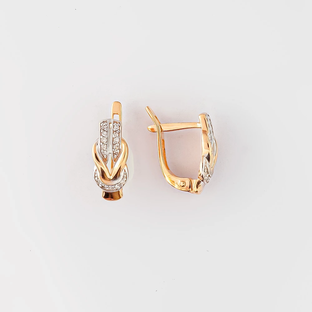 Серьги с бриллиантом из белого золота 585 пробы