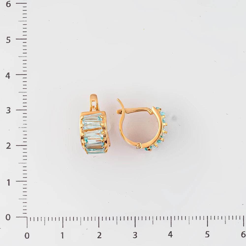 Серьги с топазом из красного золота 585 пробы