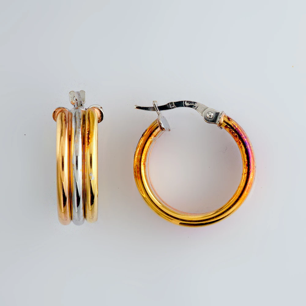 Серьги конго из желтого золота 750 пробы