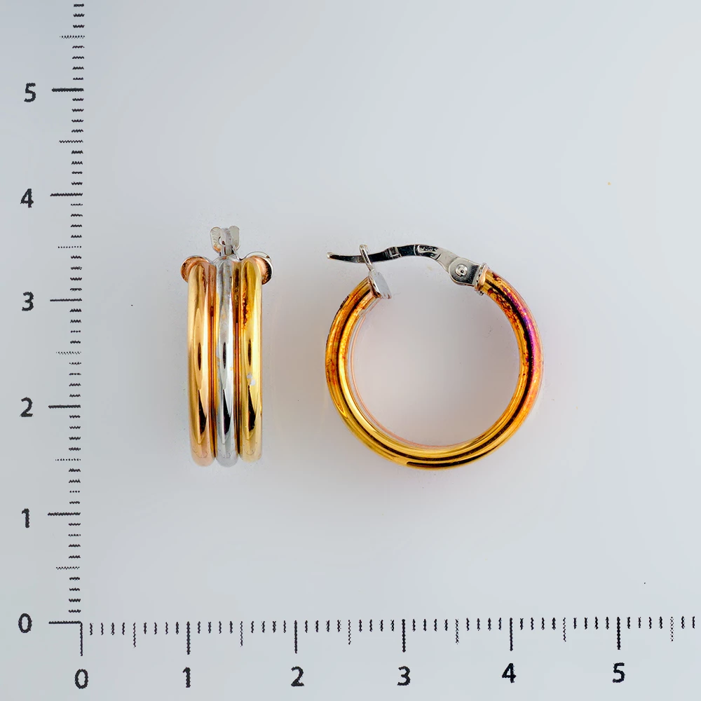 Серьги конго из желтого золота 750 пробы