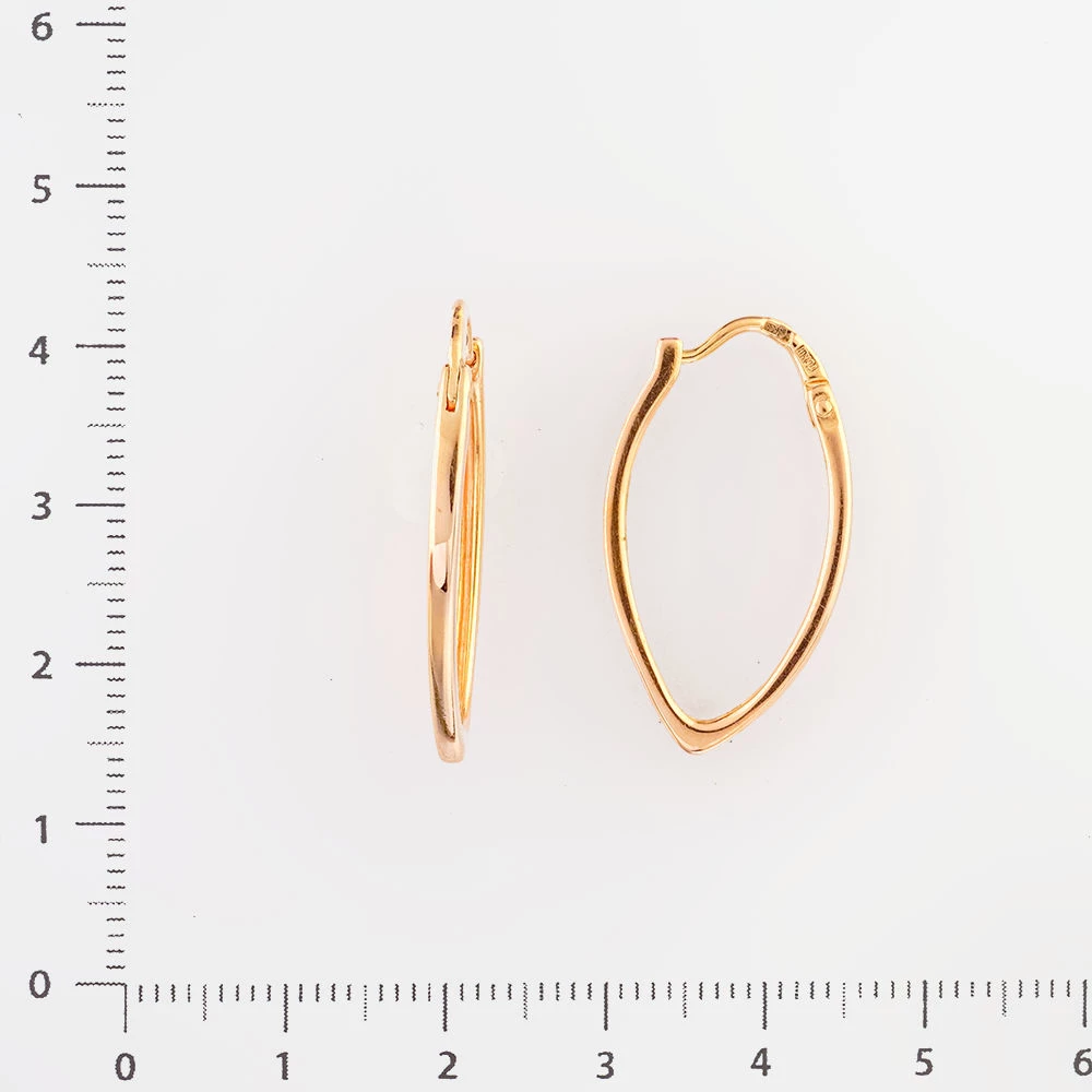 Серьги конго из красного золота 585 пробы