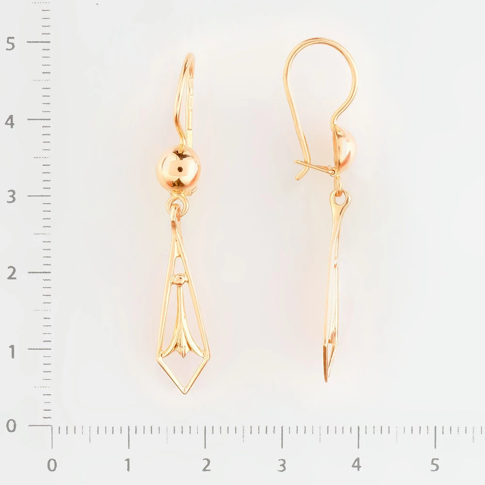 Серьги из красного золота 585 пробы