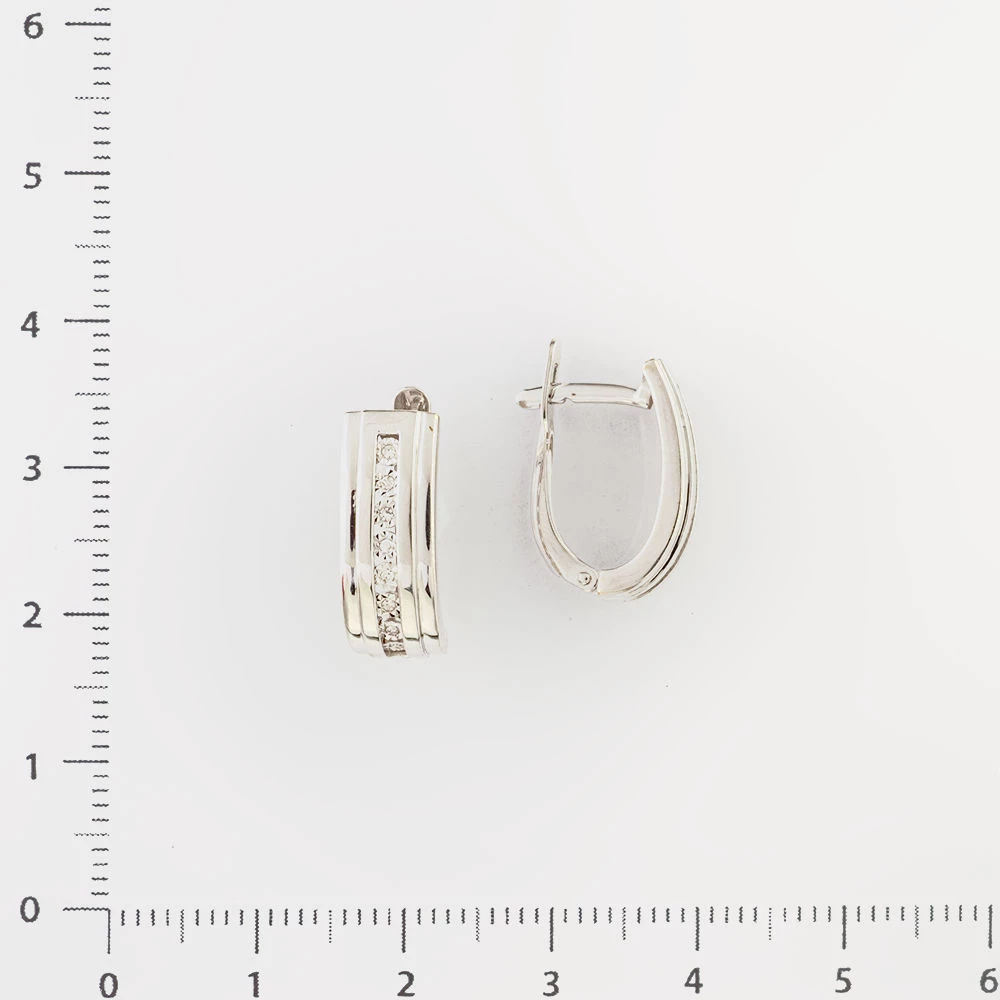 Серьги с бриллиантом из белого золота 585 пробы