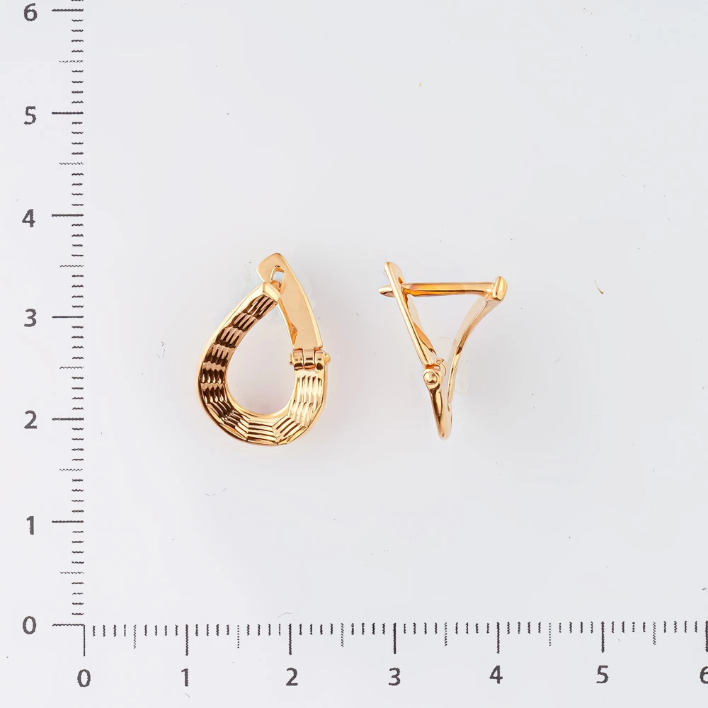 Серьги конго из красного золота 585 пробы