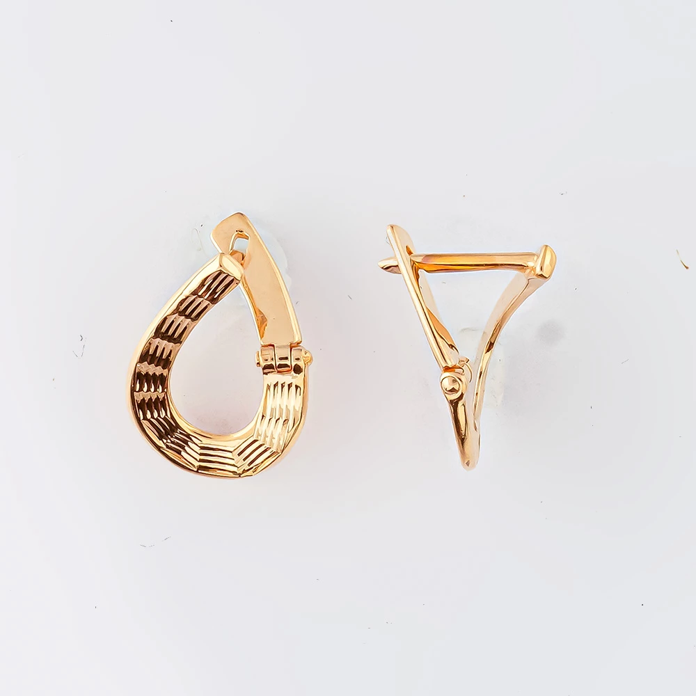 Серьги конго из красного золота 585 пробы