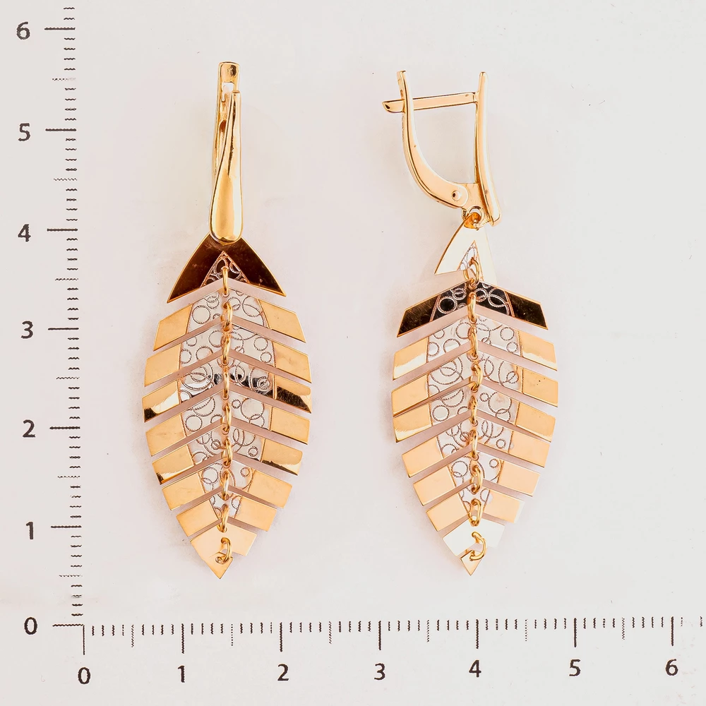 Серьги из красного золота 585 пробы