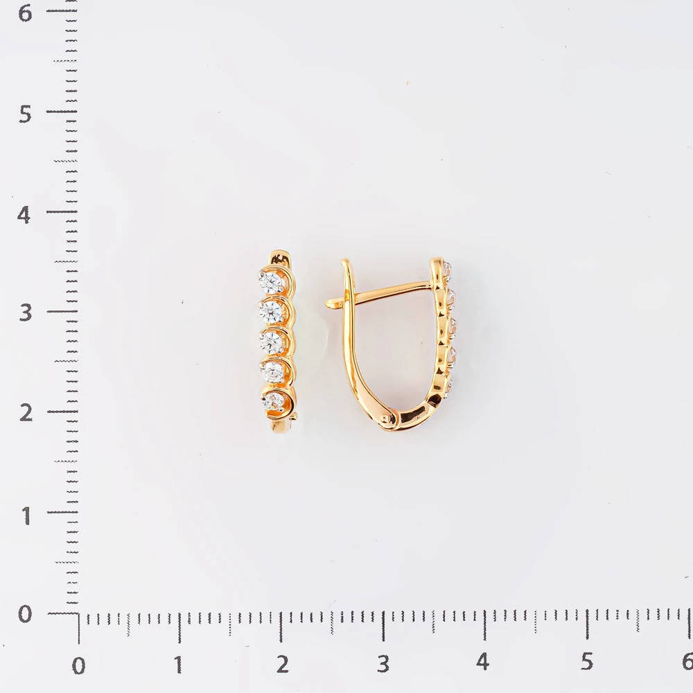 Серьги с фианитом из белого золота 585 пробы