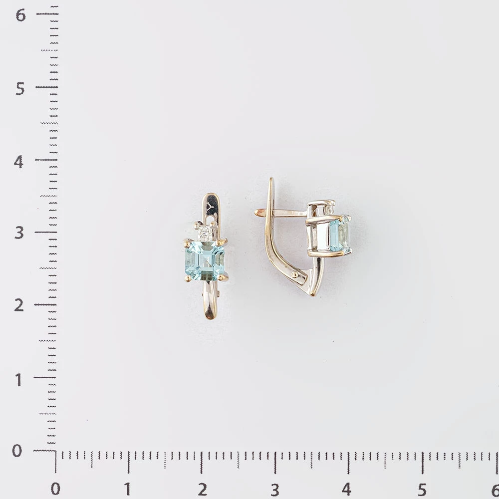 Серьги с топазом из белого золота 585 пробы