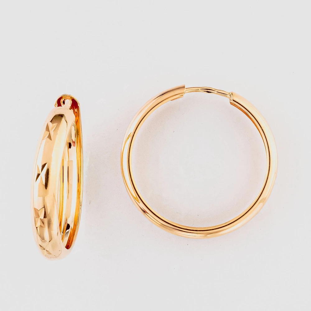 Серьги конго из красного золота 585 пробы