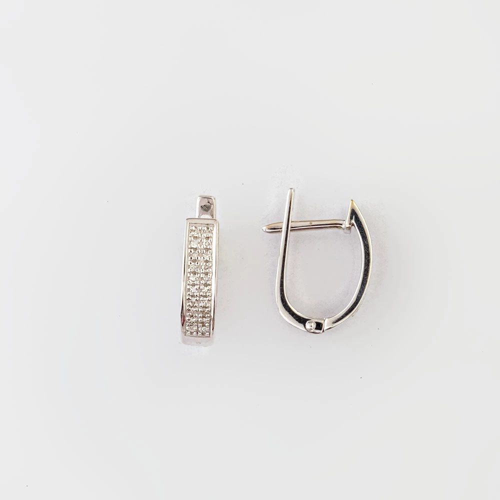 Серьги с бриллиантом из красного золота 585 пробы