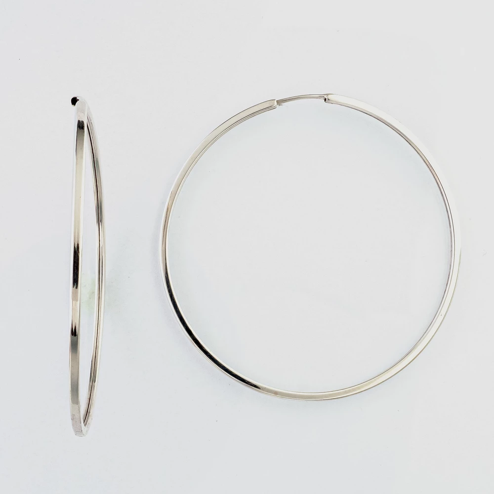 Серьги конго из белого золота 585 пробы