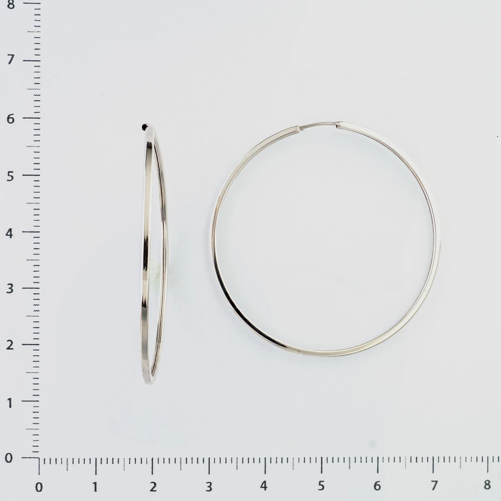 Серьги конго из белого золота 585 пробы