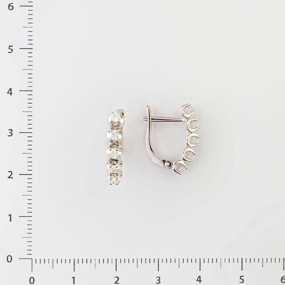 Серьги с бриллиантом из белого золота 585 пробы