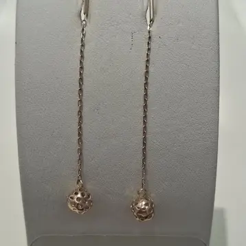 Серьги-продевки из красного золота 585 пробы