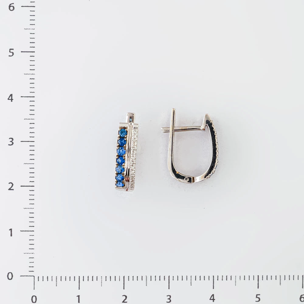 Серьги с сапфиром из белого золота 585 пробы