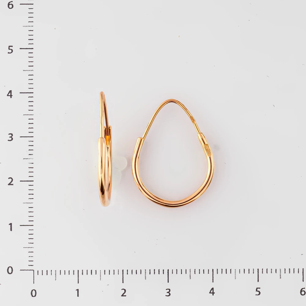 Серьги конго из красного золота 585 пробы