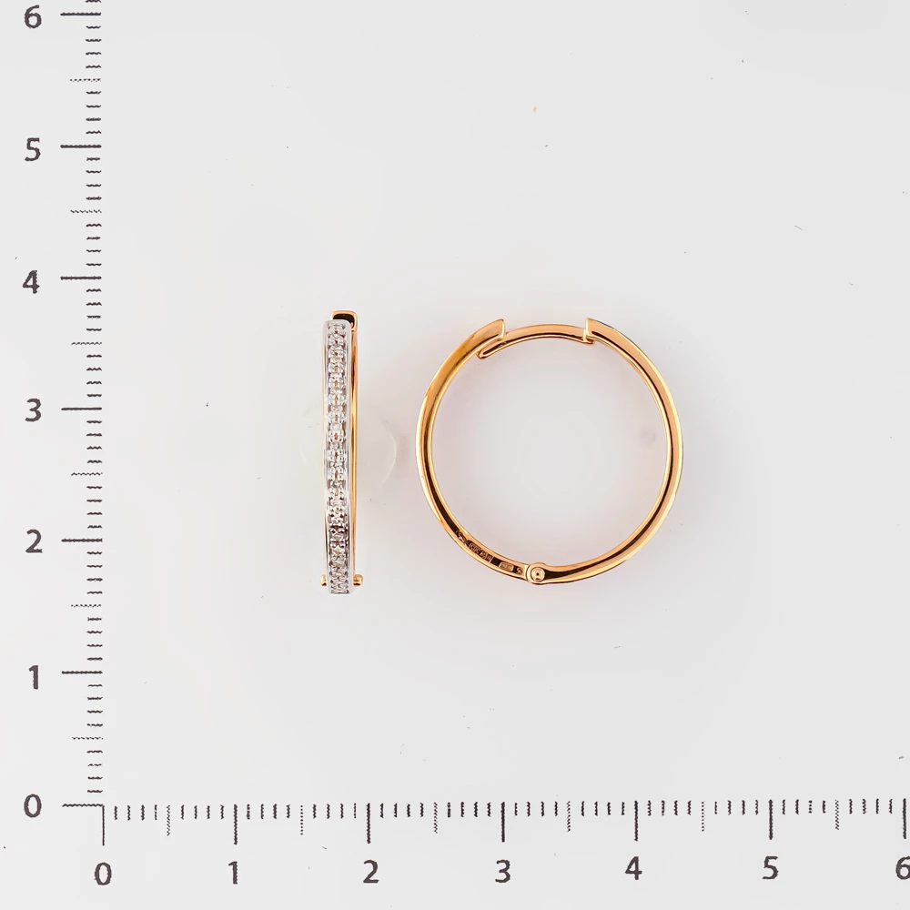 Серьги с бриллиантом из красного золота 585 пробы