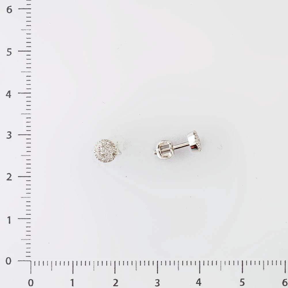 Серьги с бриллиантом из белого золота 585 пробы