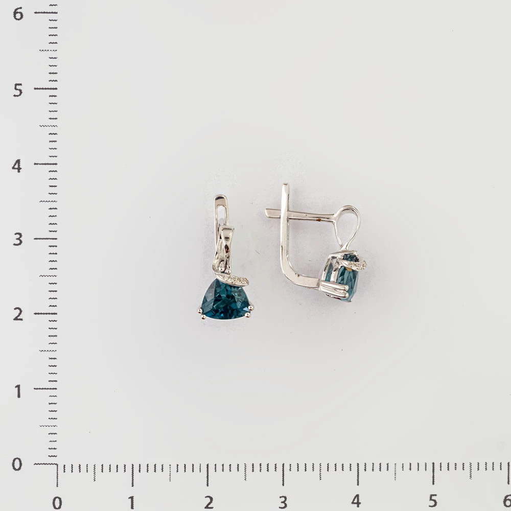 Серьги с топазом лондон из белого золота 585 пробы