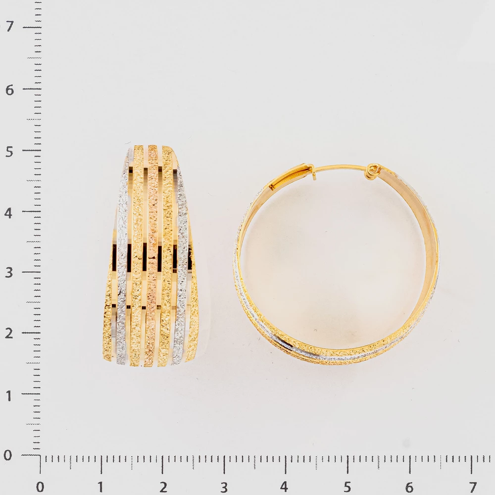 Серьги конго из красного золота 750 пробы
