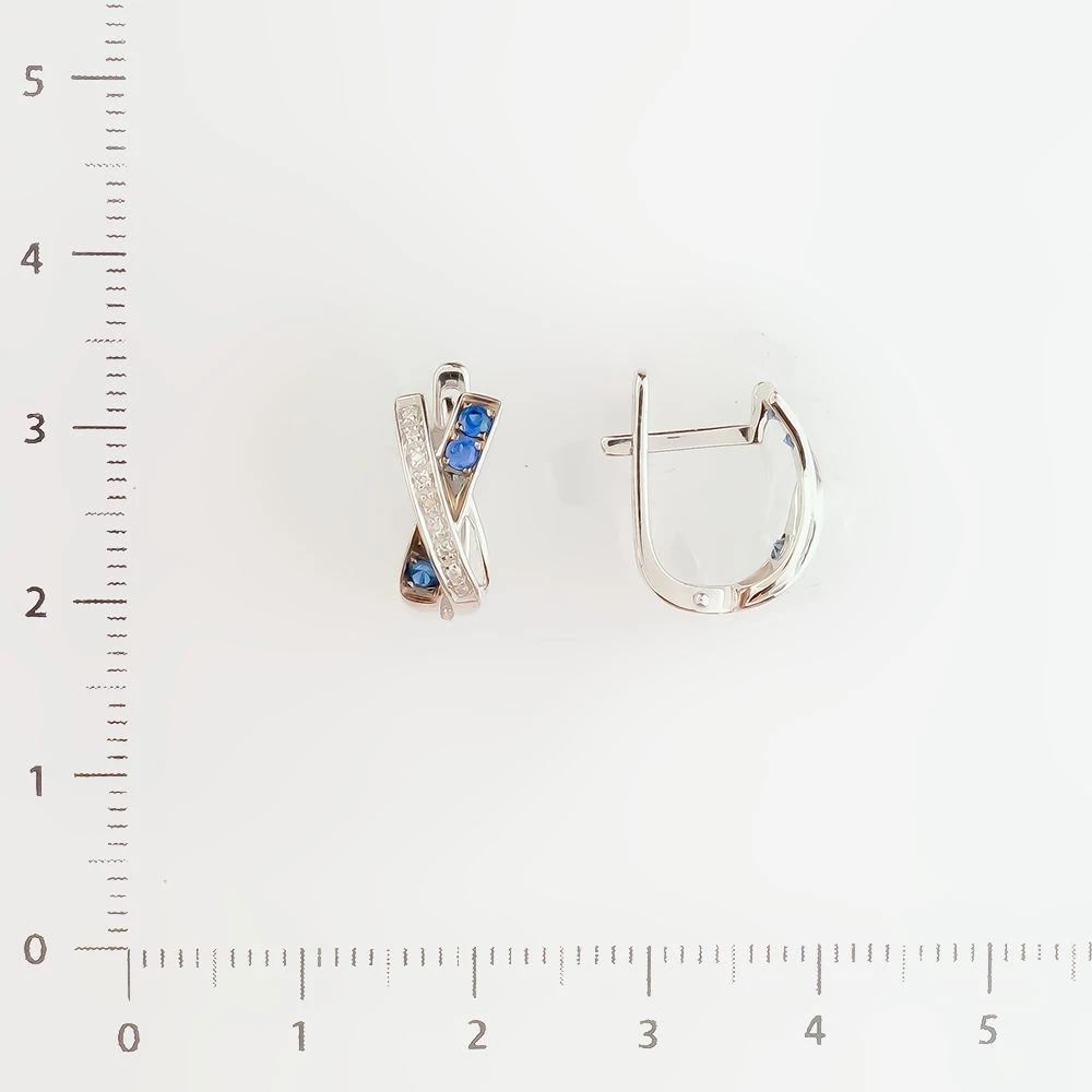 Серьги с сапфиром из белого золота 585 пробы
