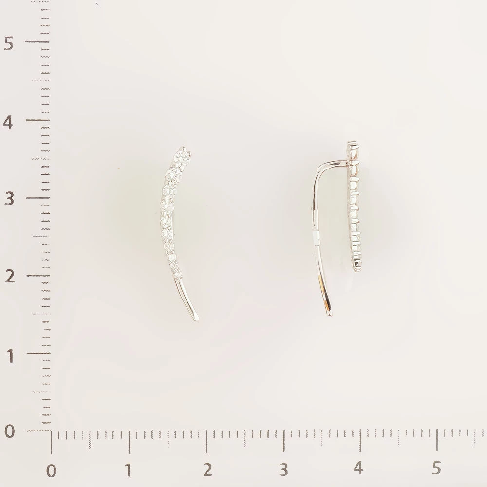 Серьги с бриллиантом из белого золота 585 пробы