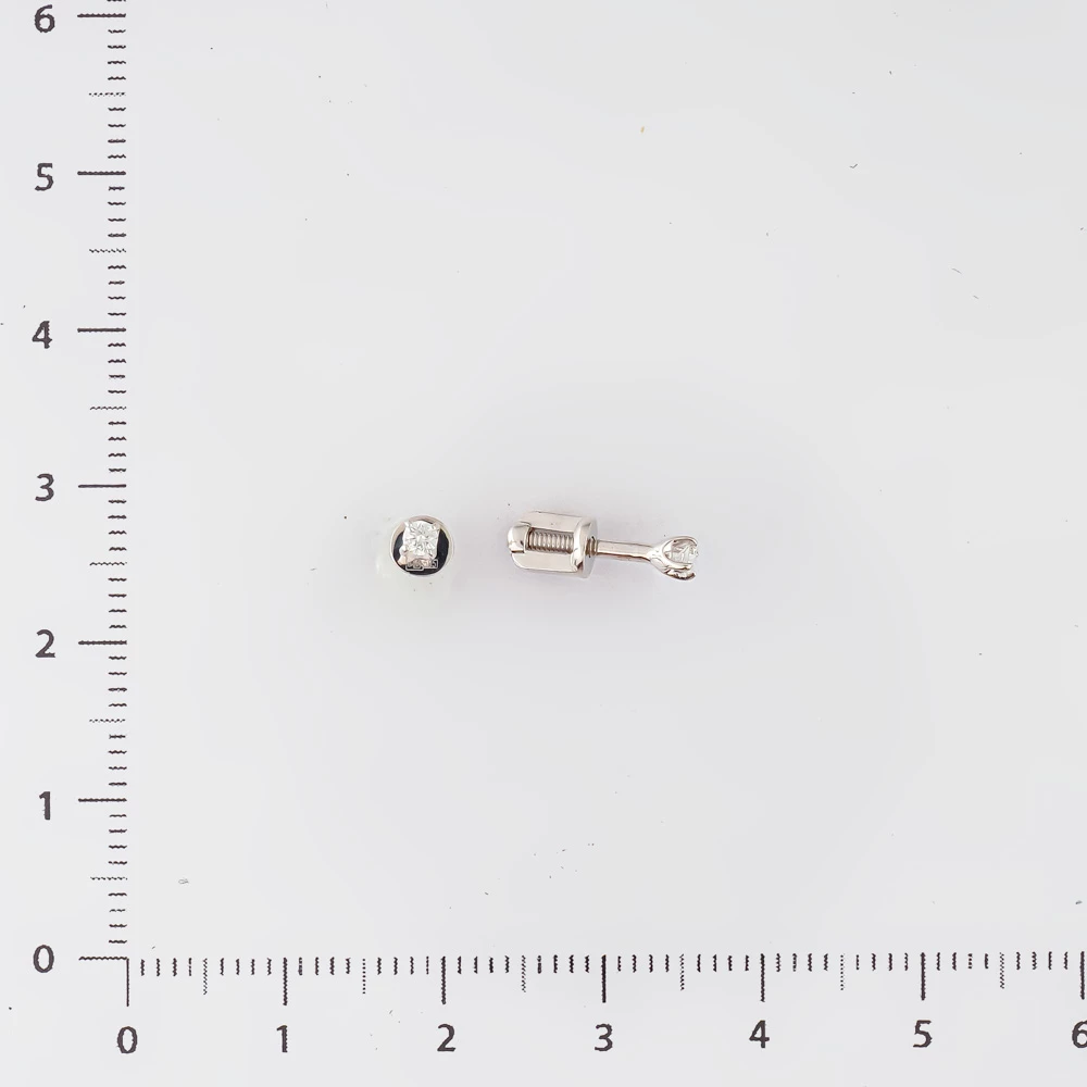 Серьги с бриллиантом из белого золота 585 пробы