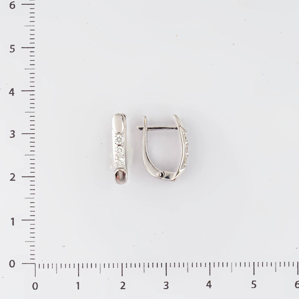 Серьги с бриллиантом из белого золота 585 пробы