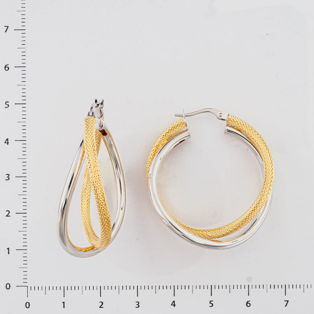 Серьги конго из желтого золота 750 пробы