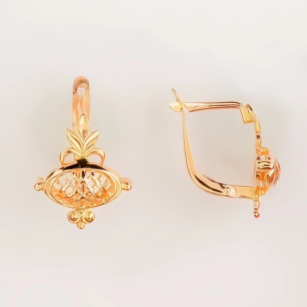 Серьги из красного золота 585 пробы