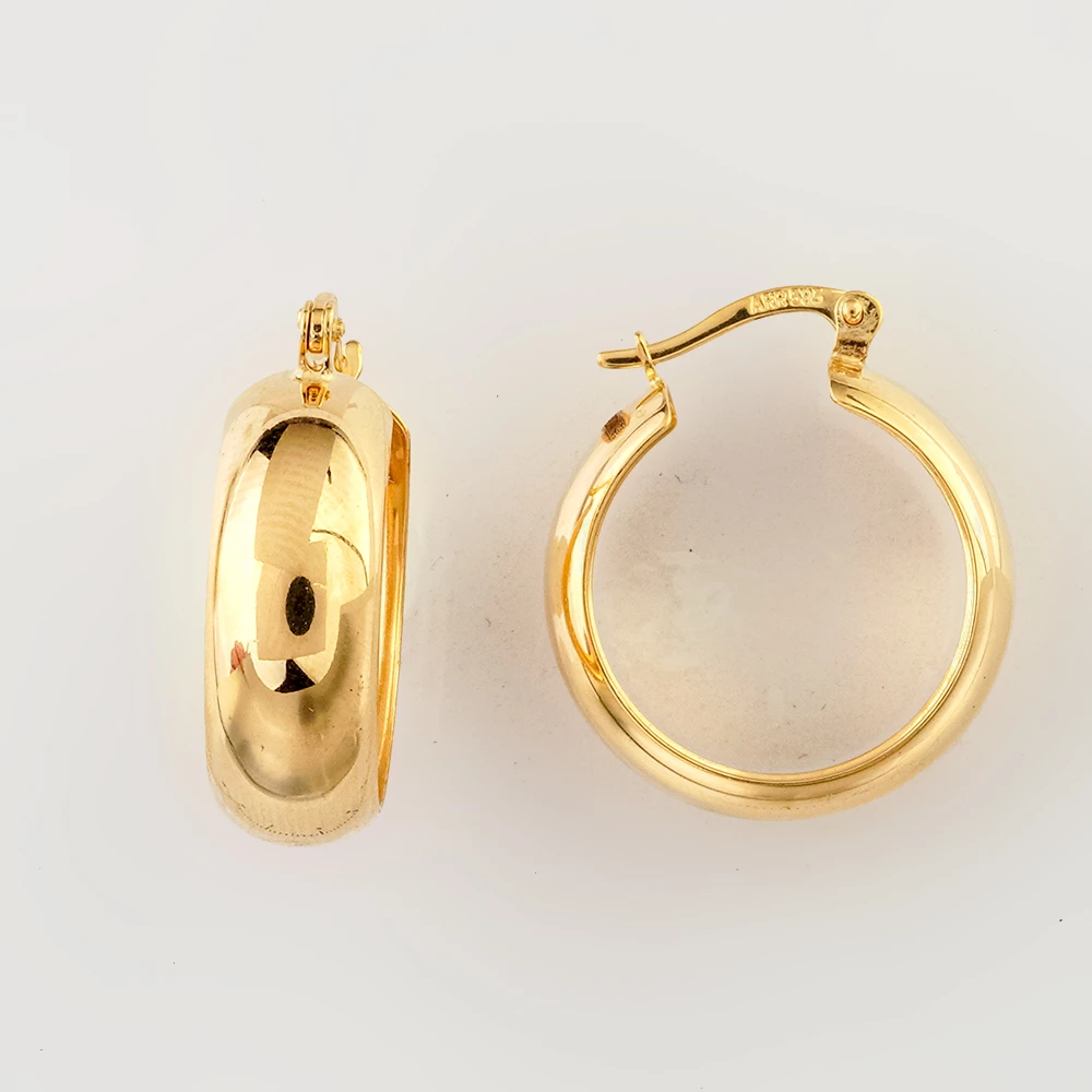 Серьги конго из желтого золота 585 пробы