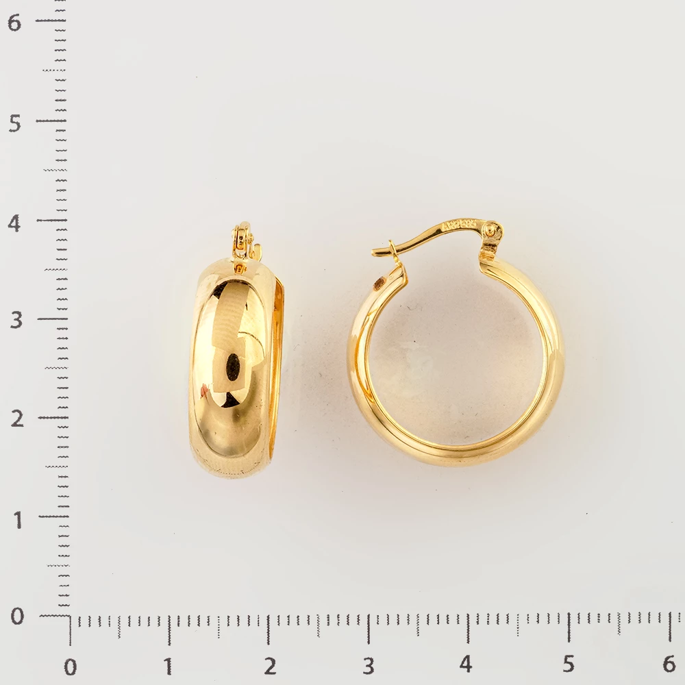 Серьги конго из желтого золота 585 пробы