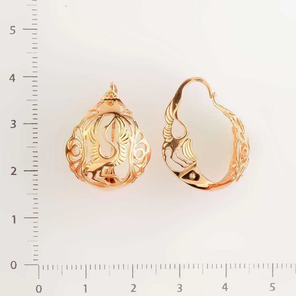 Серьги из красного золота 585 пробы