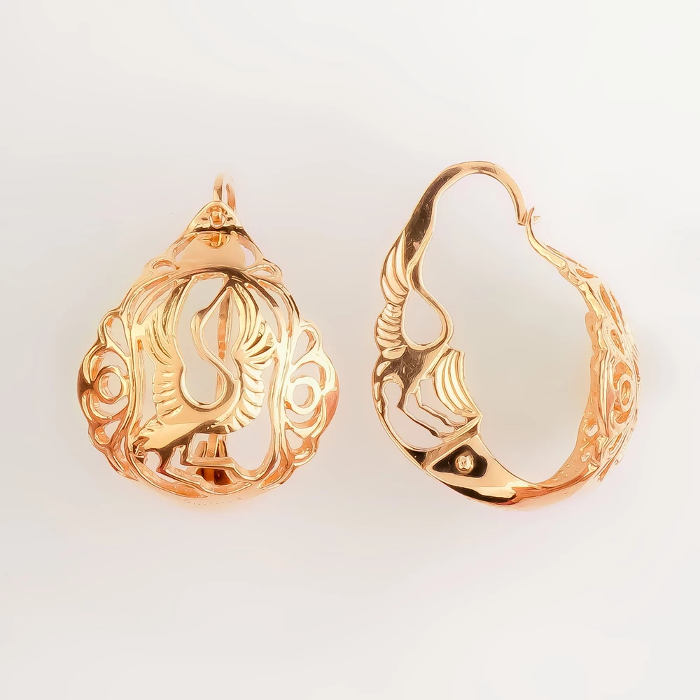 Серьги из красного золота 585 пробы