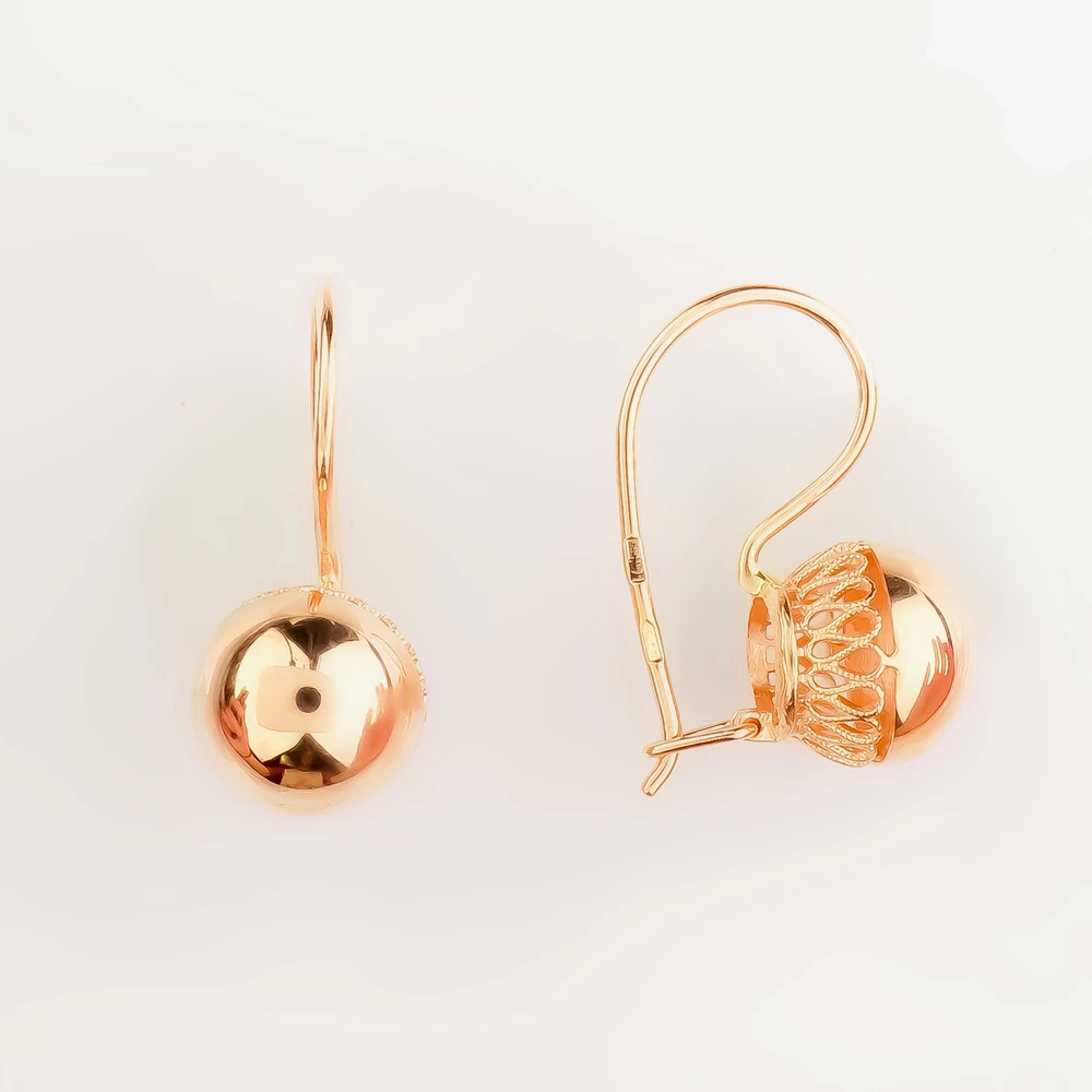 Серьги из красного золота 585 пробы
