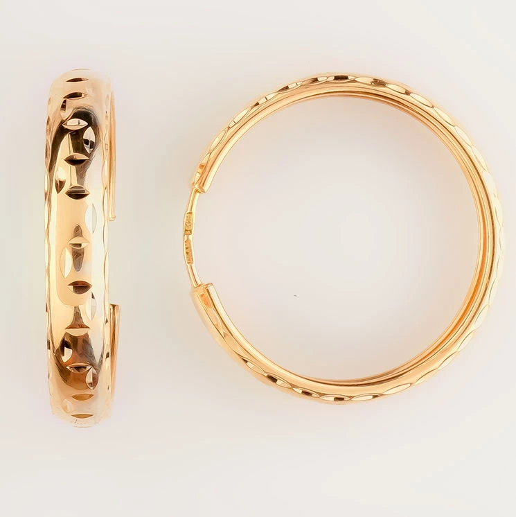 Серьги конго из красного золота 585 пробы