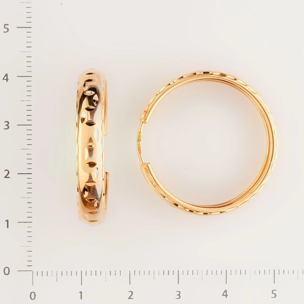 Серьги конго из красного золота 585 пробы