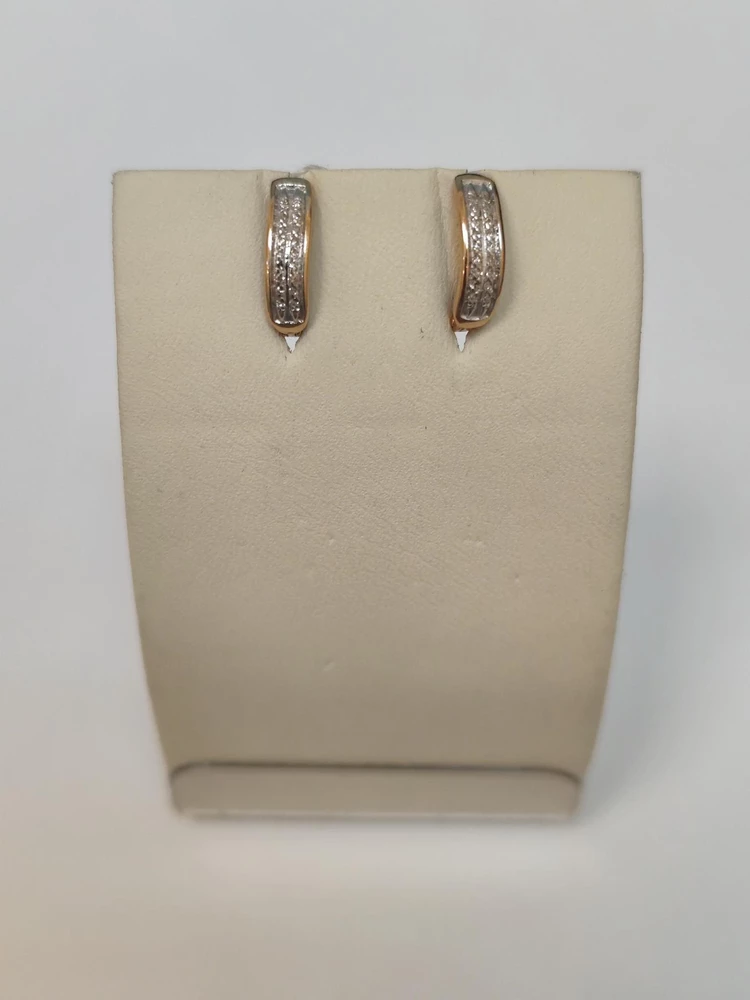 Серьги с бриллиантом из красного золота 585 пробы