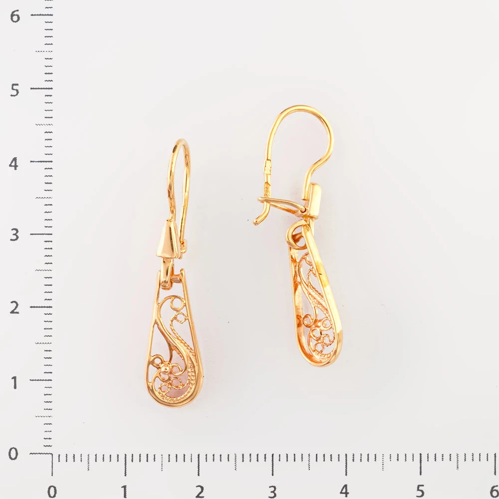 Серьги из красного золота 585 пробы