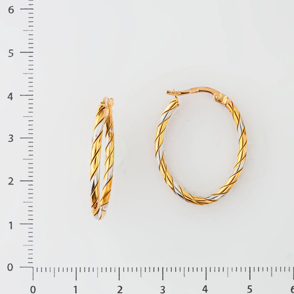 Серьги конго из желтого золота 585 пробы