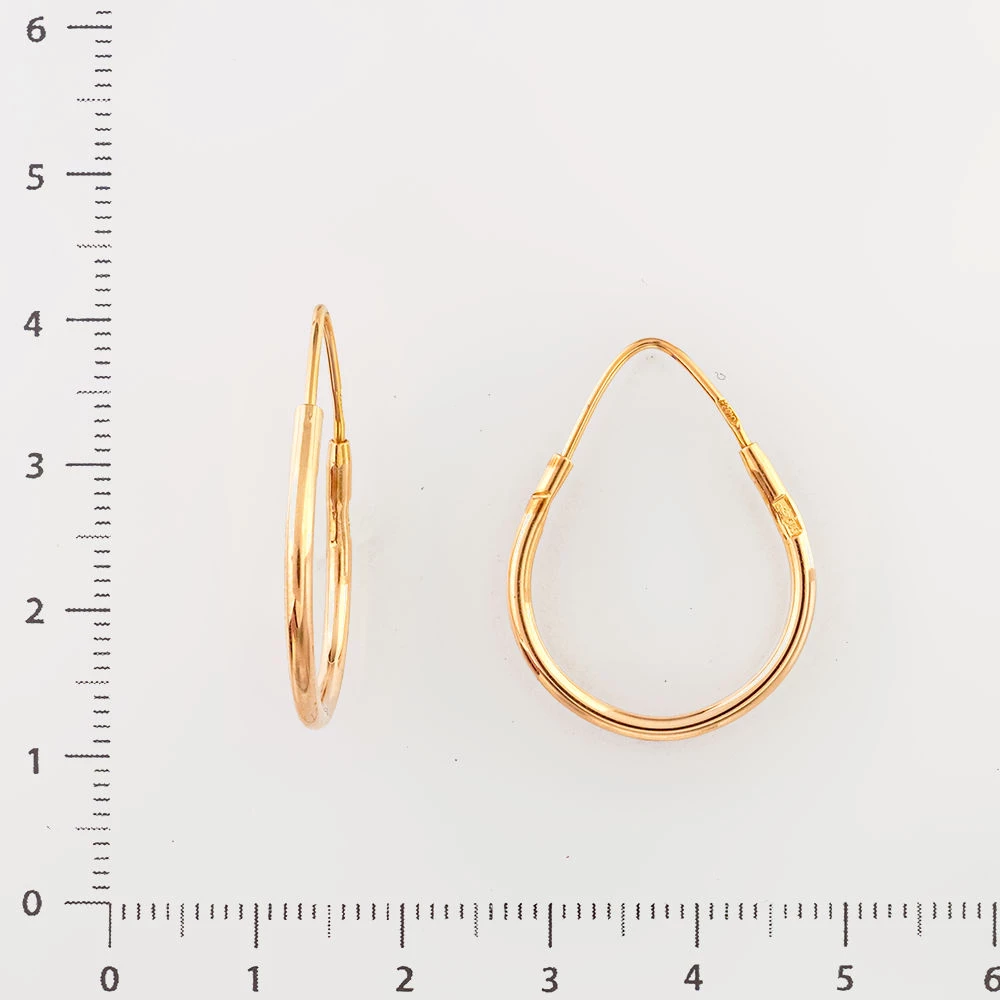 Серьги конго из красного золота 585 пробы