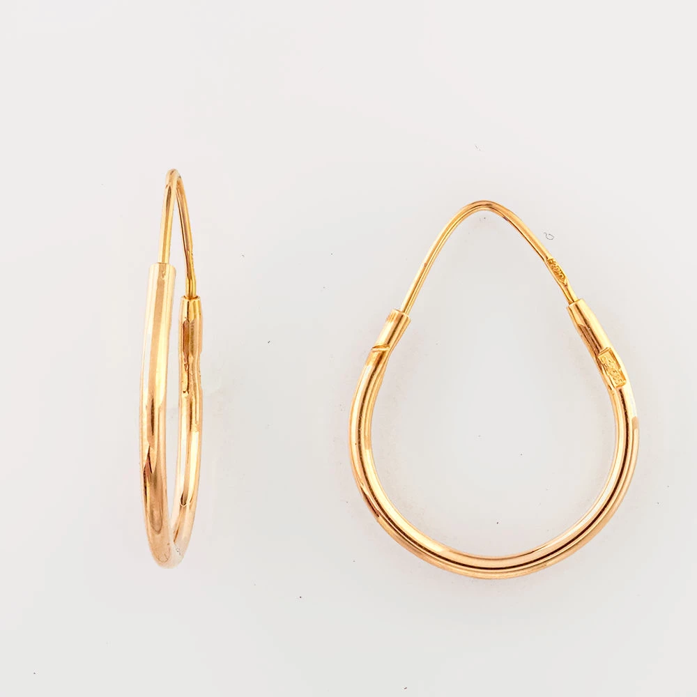 Серьги конго из красного золота 585 пробы