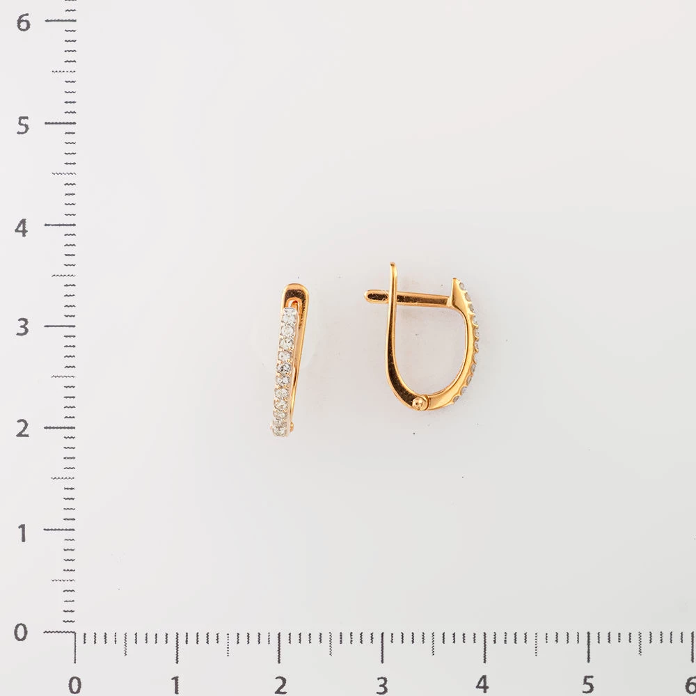 Серьги с бриллиантом из красного золота 585 пробы