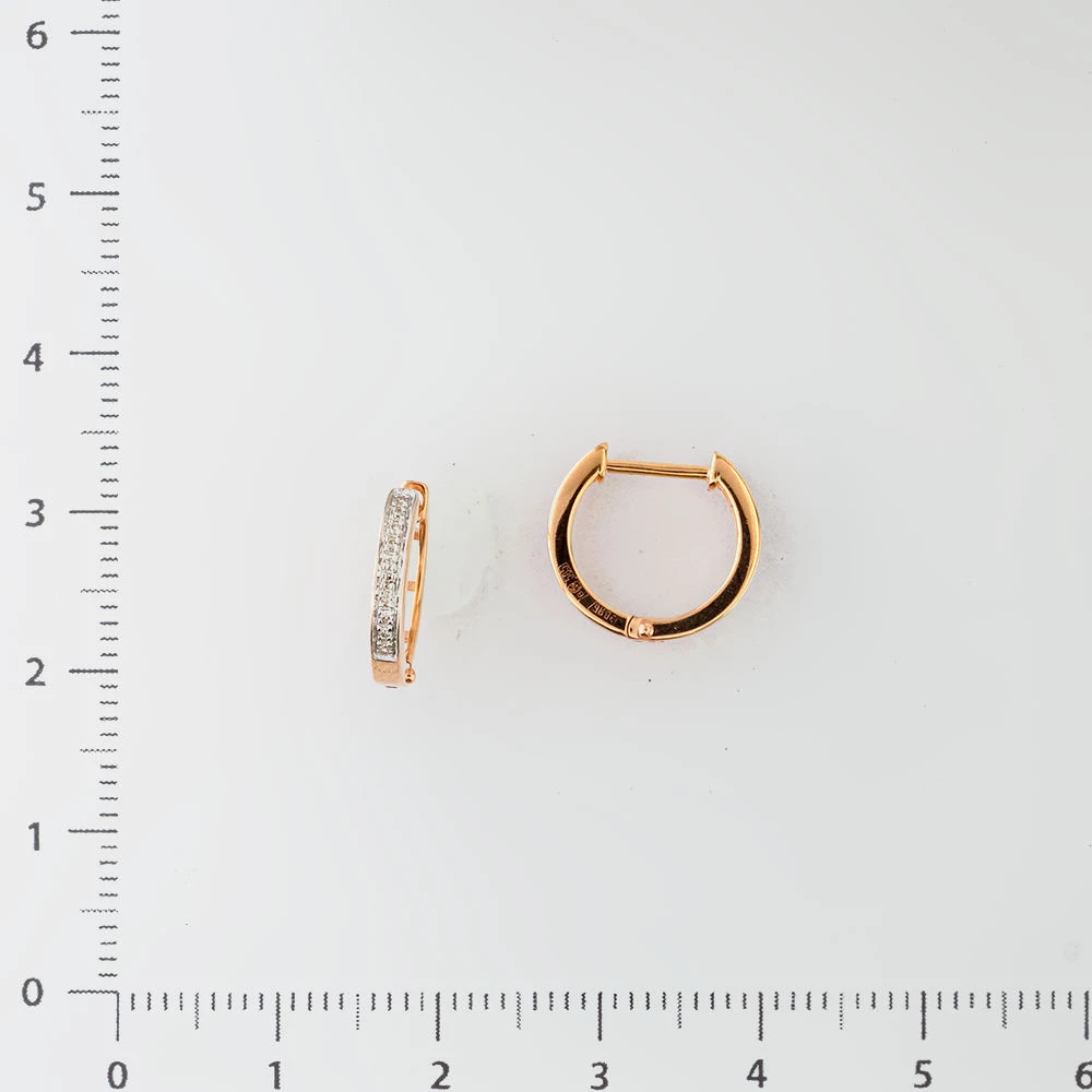 Серьги с бриллиантом из красного золота 585 пробы