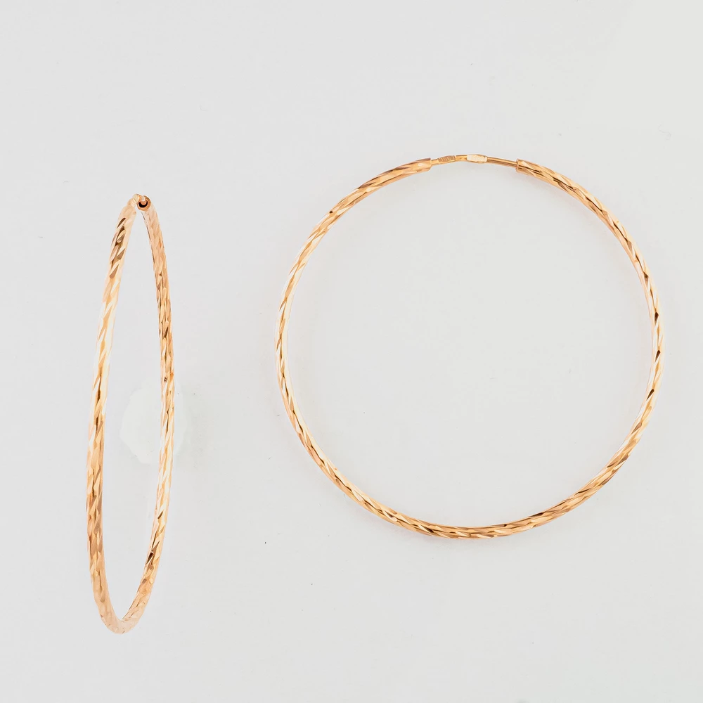 Серьги конго из красного золота 585 пробы