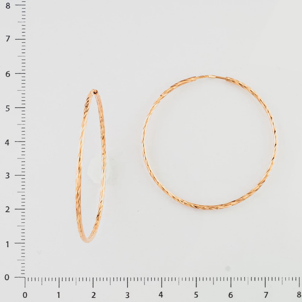 Серьги конго из красного золота 585 пробы