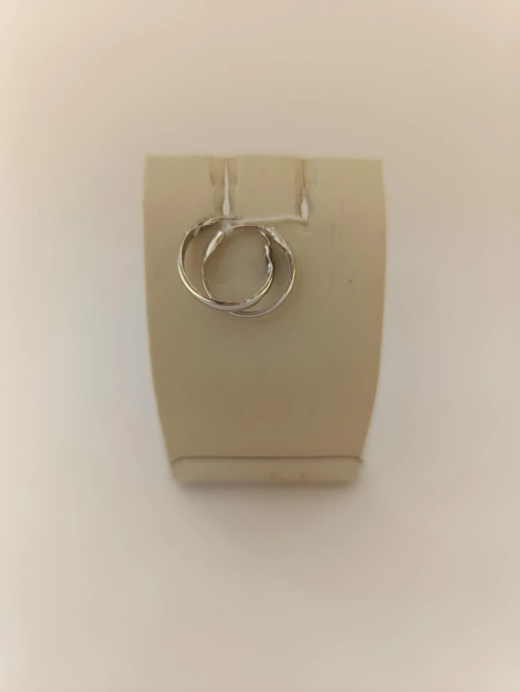 Серьги конго из белого золота 585 пробы