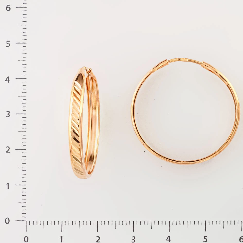 Серьги конго из красного золота 585 пробы