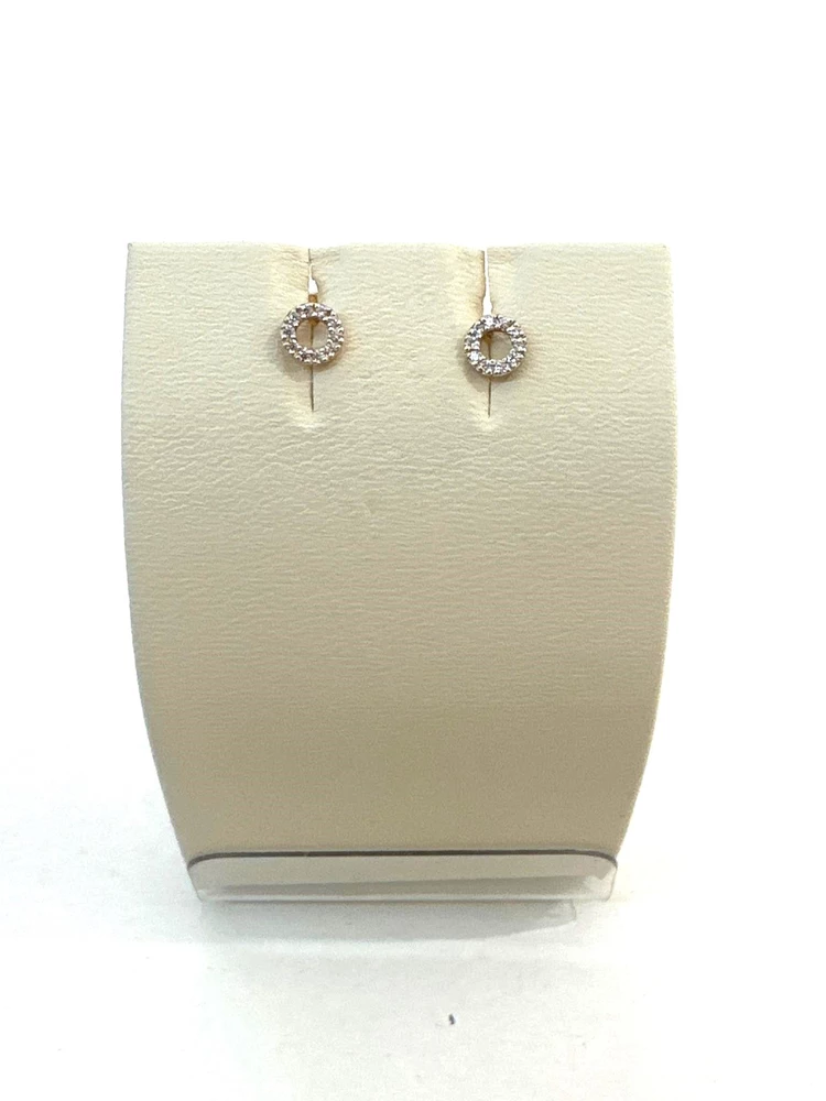 Серьги с фианитом из красного золота 585 пробы